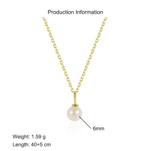925 Sterling Silver Fresh Water Pearl Pendant Necklace 80200438