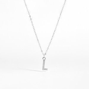 925 Sterling Silver Zirconia Letter Pendant Necklace 80200442