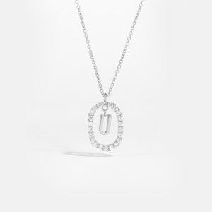 925 Sterling Silver Silver Tone Initial Letter Necklace 80200444