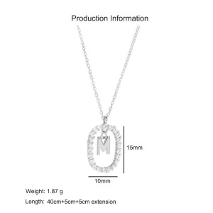 925 Sterling Silver Silver Tone Initial Letter Necklace 80200444