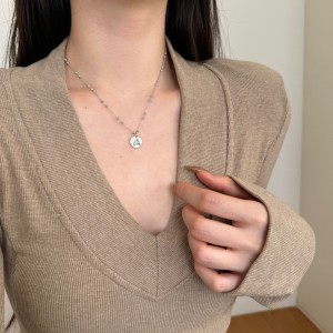 925 Sterling Silver Zirconia Letter Pendant Necklace 80200445 925 Sterling Silver Zirconia Letter Pendant Necklace 80200445