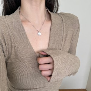 925 Sterling Silver Zirconia Letter Pendant Necklace 80200445 925 Sterling Silver Zirconia Letter Pendant Necklace 80200445