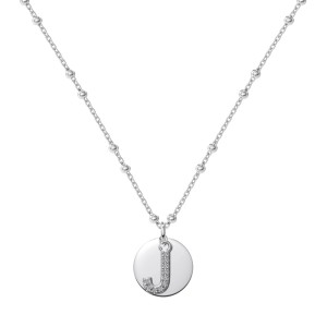 925 Sterling Silver Zirconia Letter Pendant Necklace 80200445 925 Sterling Silver Zirconia Letter Pendant Necklace 80200445