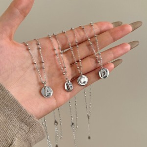 925 Sterling Silver Zirconia Letter Pendant Necklace 80200445 925 Sterling Silver Zirconia Letter Pendant Necklace 80200445