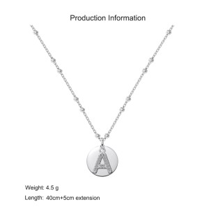 925 Sterling Silver Zirconia Letter Pendant Necklace 80200445 925 Sterling Silver Zirconia Letter Pendant Necklace 80200445
