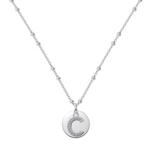 925 Sterling Silver Zirconia Letter Pendant Necklace 80200445 925 Sterling Silver Zirconia Letter Pendant Necklace 80200445