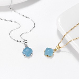 925 Sterling Silver Natural Aquamarine Pendant Necklace 80200446 925 Sterling Silver Natural Aquamarine Pendant Necklace 80200446