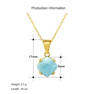 925 Sterling Silver Natural Aquamarine Pendant Necklace 80200446 925 Sterling Silver Natural Aquamarine Pendant Necklace 80200446