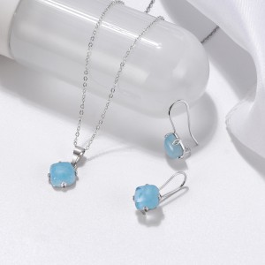 925 Sterling Silver Natural Aquamarine Pendant Necklace 80200446 925 Sterling Silver Natural Aquamarine Pendant Necklace 80200446