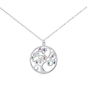 925 Sterling Silver Tree of Life Pendant Necklace 80200452