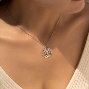 925 Sterling Silver Tree of Life Pendant Necklace 80200452