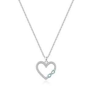 925 Sterling Silver Heart & Infinity Pendant Necklace 80200453