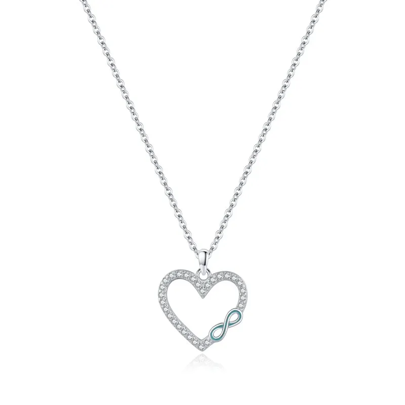 925 Sterling Silver Heart & Infinity Pendant Necklace 80200453