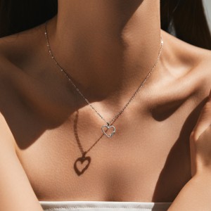 925 Sterling Silver Heart & Infinity Pendant Necklace 80200453