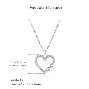 925 Sterling Silver Heart & Infinity Pendant Necklace 80200453