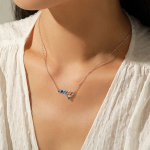 925 Sterling Silver Bee Pendant Necklace 80200454