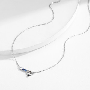 925 Sterling Silver Bee Pendant Necklace 80200454