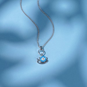 925 Sterling Silver Blue Evil Eye Pendant Necklace 80200455