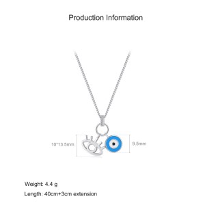 925 Sterling Silver Blue Evil Eye Pendant Necklace 80200455