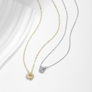 925 Sterling Silver Interlocking Circle Pendant Necklace 80200457