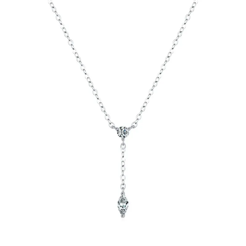 925 Sterling Silver Geometric Y-Shaped Necklace 80200458