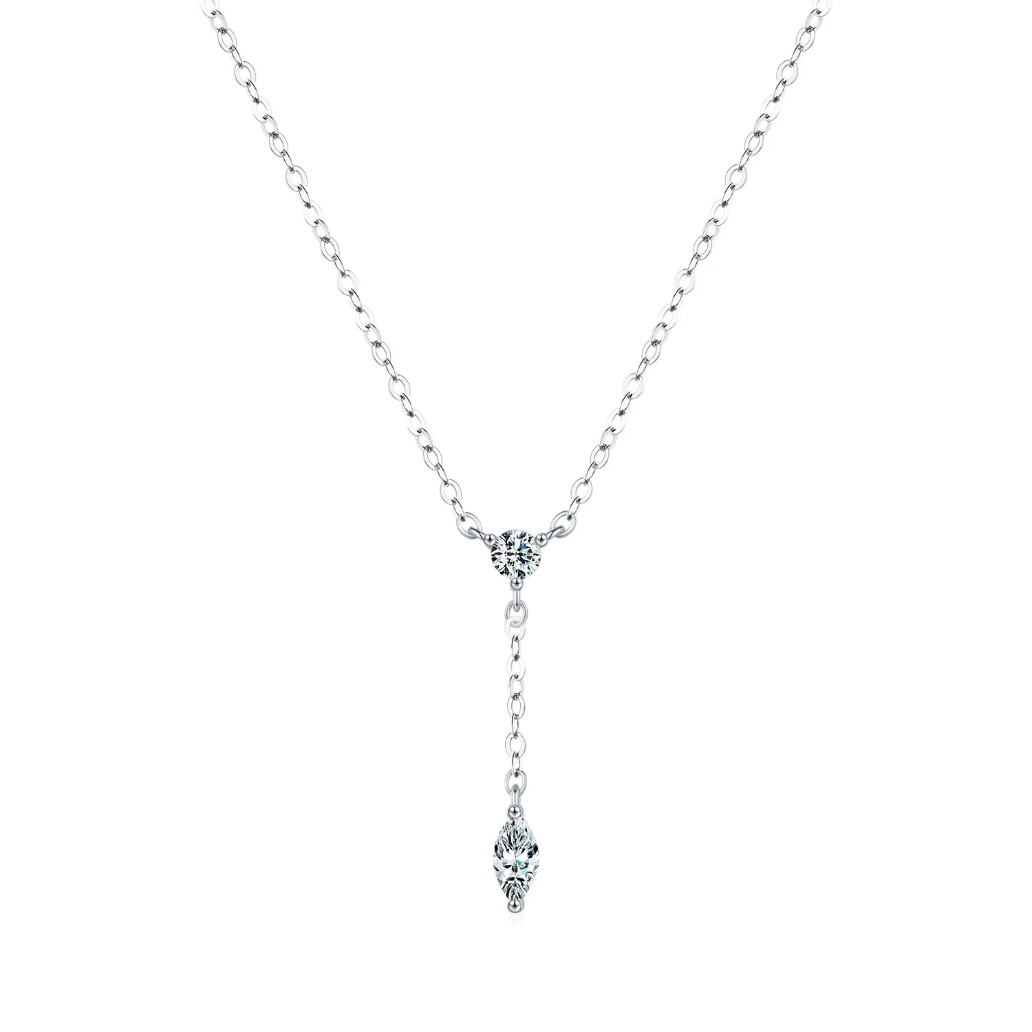 925 Sterling Silver Geometric Y-Shaped Necklace 80200458