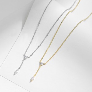 925 Sterling Silver Geometric Y-Shaped Necklace 80200458