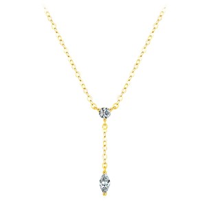 925 Sterling Silver Geometric Y-Shaped Necklace 80200458