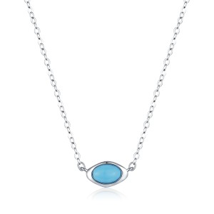 925 Sterling Silver Turquoise Pendant Necklace 80200460