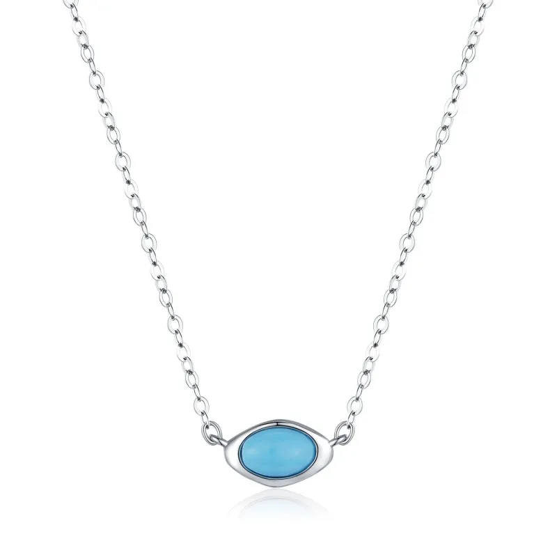 925 Sterling Silver Turquoise Pendant Necklace 80200460