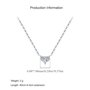 925 Sterling Silver Birthstone Heart Pendant Necklace 80200461