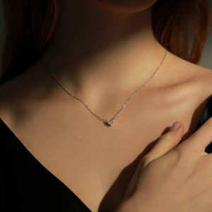 925 Sterling Silver Birthstone Heart Pendant Necklace 80200461