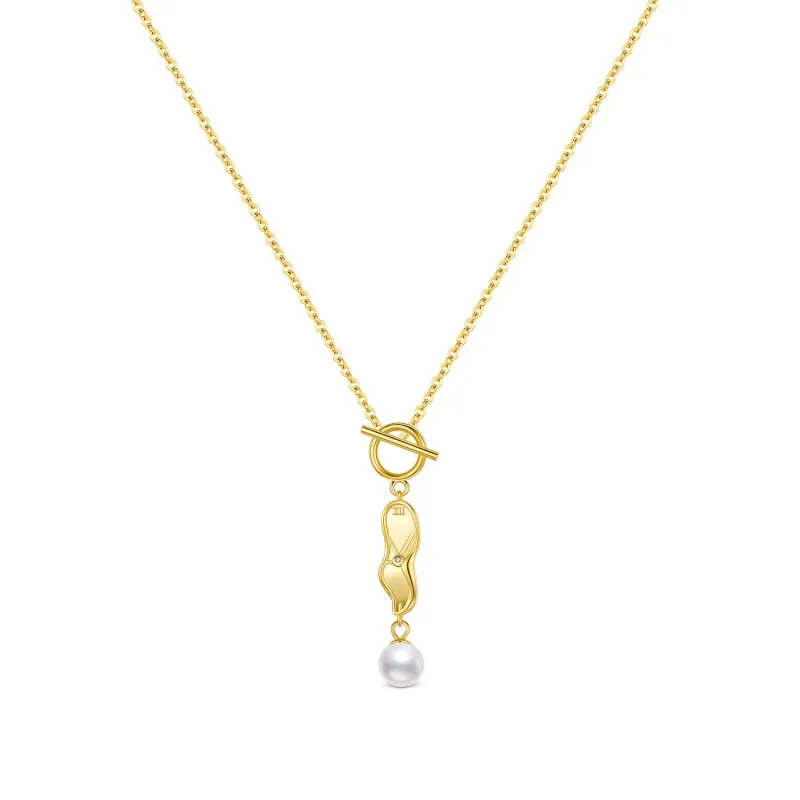 925 Sterling Silver French Style Pearl Necklace 80200462