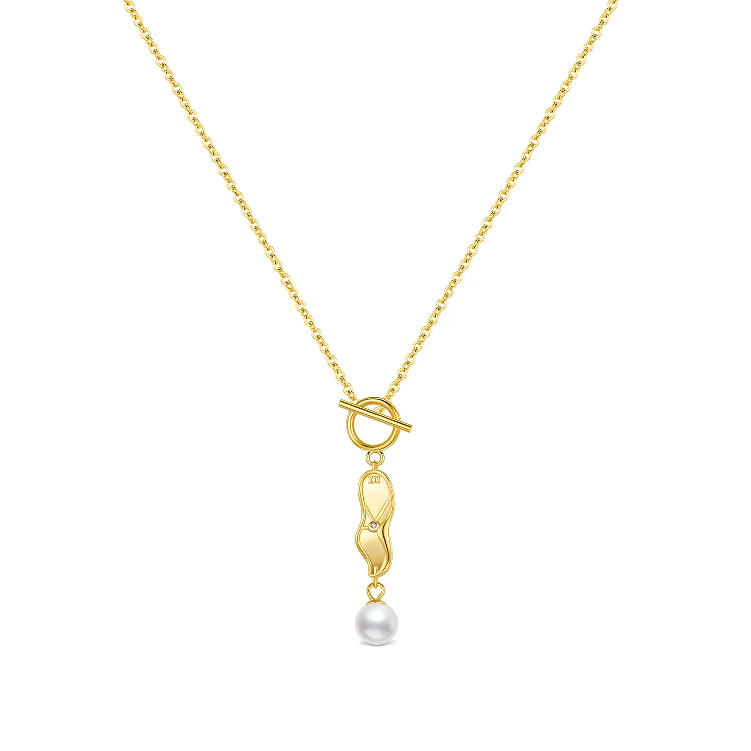 925 Sterling Silver French Style Pearl Necklace 80200462