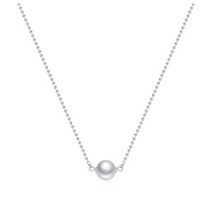 925 Sterling Silver Glass Pearl Pendant Necklace 80200463