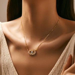 925 Sterling Silver Blue Evil Eye Necklace 80200465