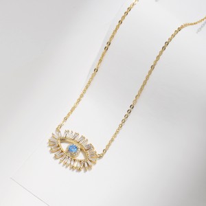 925 Sterling Silver Blue Evil Eye Necklace 80200465