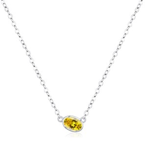 925 Sterling Silver Yellow Zircon Candy Pendant Necklace 80200468