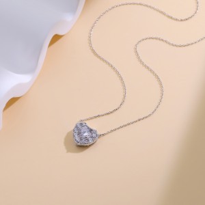 925 Sterling Silver Sparkle CZ Heart Necklace 80200479 925 Sterling Silver Sparkle CZ Heart Necklace 80200479