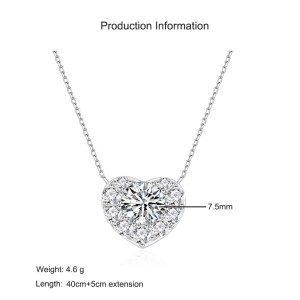925 Sterling Silver Sparkle CZ Heart Necklace 80200479 925 Sterling Silver Sparkle CZ Heart Necklace 80200479