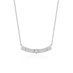925 Sterling Silver Zircon Wave Choker Necklace 80200482 925 Sterling Silver Zircon Wave Choker Necklace 80200482