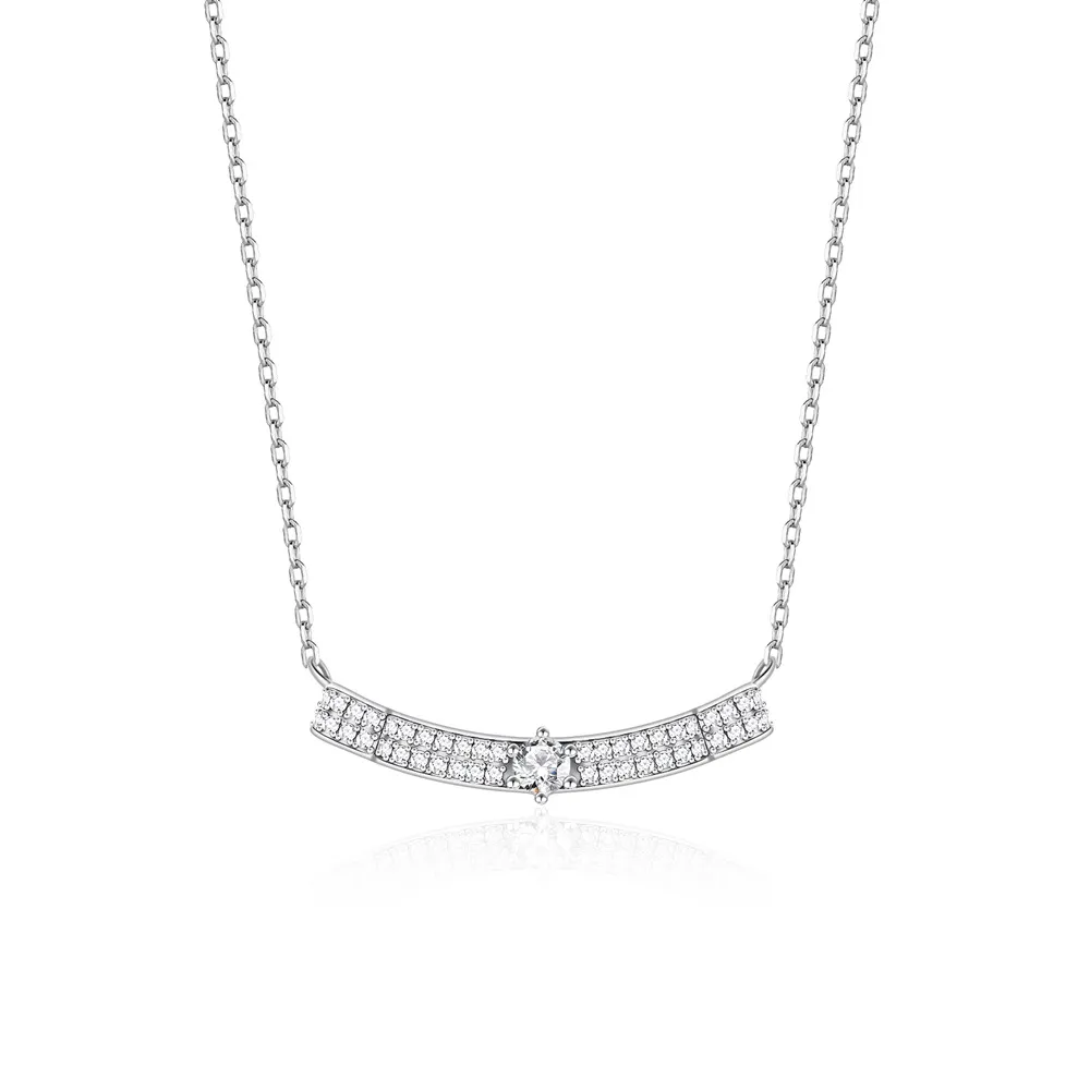 925 Sterling Silver Zircon Wave Choker Necklace 80200482 925 Sterling Silver Zircon Wave Choker Necklace 80200482