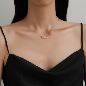 925 Sterling Silver Zircon Wave Choker Necklace 80200482 925 Sterling Silver Zircon Wave Choker Necklace 80200482
