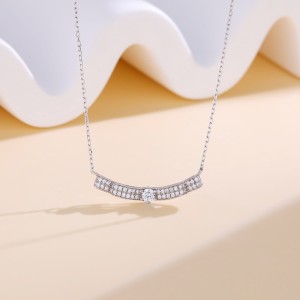 925 Sterling Silver Zircon Wave Choker Necklace 80200482 925 Sterling Silver Zircon Wave Choker Necklace 80200482