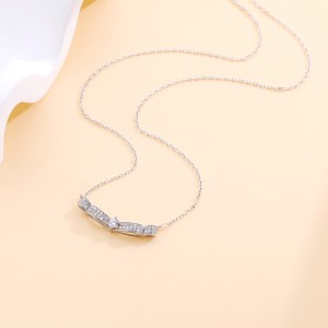 925 Sterling Silver Zircon Wave Choker Necklace 80200482 925 Sterling Silver Zircon Wave Choker Necklace 80200482
