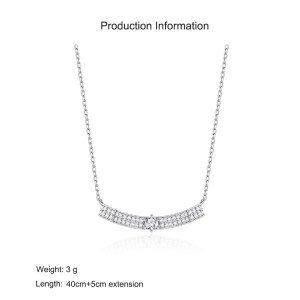 925 Sterling Silver Zircon Wave Choker Necklace 80200482 925 Sterling Silver Zircon Wave Choker Necklace 80200482