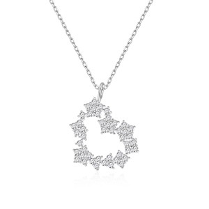 925 Sterling Silver Star Heart Pendant Necklace 80200490