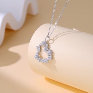 925 Sterling Silver Star Heart Pendant Necklace 80200490