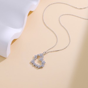 925 Sterling Silver Star Heart Pendant Necklace 80200490