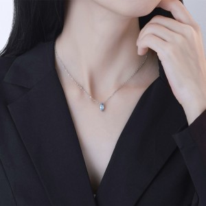 925 Sterling Silver Marquise Blue CZ Pendant Necklace 80200491 925 Sterling Silver Marquise Blue CZ Pendant Necklace 80200491